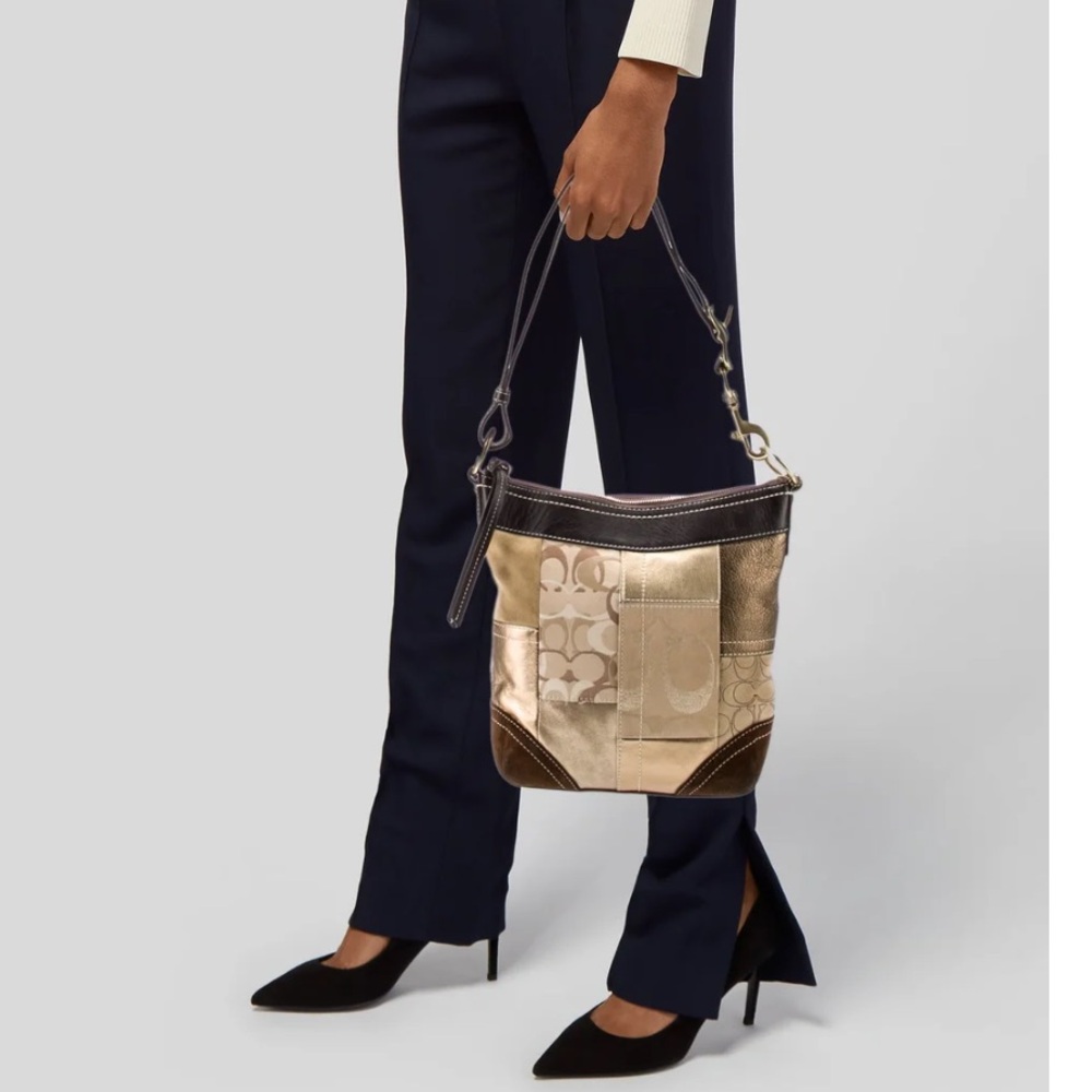 Vintage Coach Signature C Patchwork Shoulder Bag